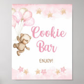 Poster Symbole bar-biscuits Pink Teddy Bear Party, Douche (Devant)