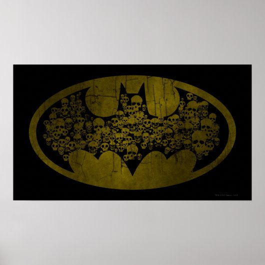Poster Symbole Batman | Crânes dans le logo de chaume (Devant)