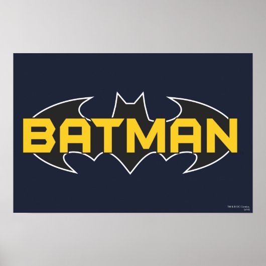 Poster Symbole Batman | Nom Logo jaune et noir (Devant)