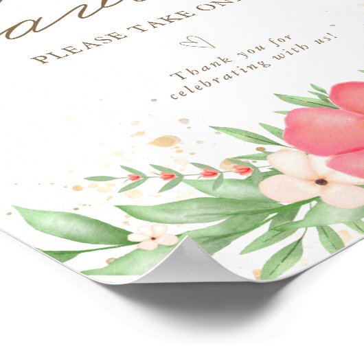 Poster Symbole Beachy Boho Pink Ivory Greenery Faveurs fl (Coin)