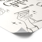 Poster Symbole Beige Retro Cocktail Fiches et Cadeaux (Coin)