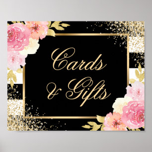 Poster Symbole Black Gold Blush rose Cartes de mariage et