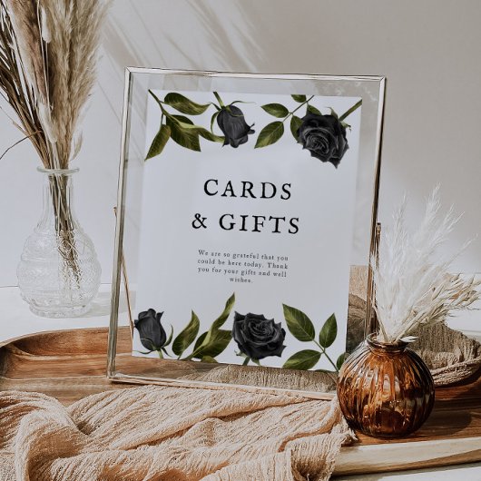 Poster Symbole blanc gothique des cartes de Fête des mari