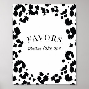 Poster Symbole blanc léopard sauvage des Faveurs