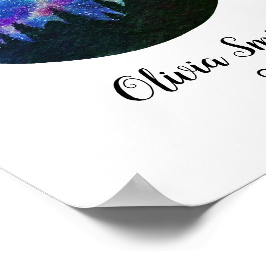 Poster Symbole bleu Constellation Leo Horoscope Cadeau (Coin)