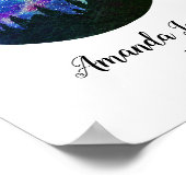 Poster Symbole bleu Constellation Sagittaire Horoscope (Coin)