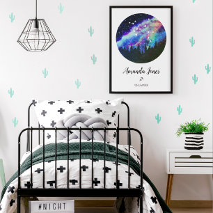 Poster Symbole bleu Constellation Sagittaire Horoscope