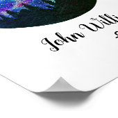 Poster Symbole bleu de la bibliothèque de constellation H (Coin)