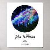 Poster Symbole bleu de la bibliothèque de constellation H (Devant)