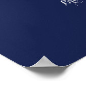 Poster Symbole bleu marine de réception de mariage nautiq (Coin)