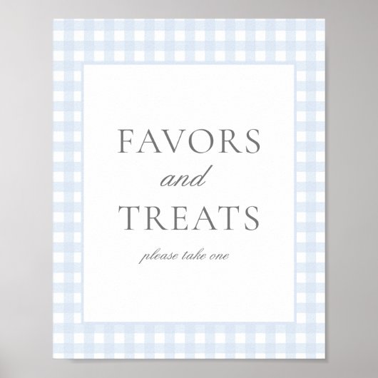 Poster Symbole bleu pâle En vichy classique Faveurs & Tra (Devant)