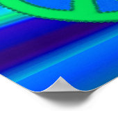 Poster Symbole bleu vert fractal et pacifique (Coin)