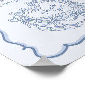 Poster Symbole Blue Bow Retro Coquette Coquette Gâteau Fa (Coin)