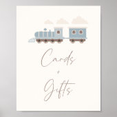 Poster Symbole Blue Boys Train Anniversaire Cartes et Cad (Devant)