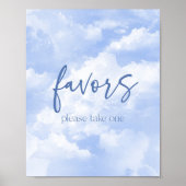 Poster Symbole Blue Sparkly Clouds Party Faveurs (Devant)