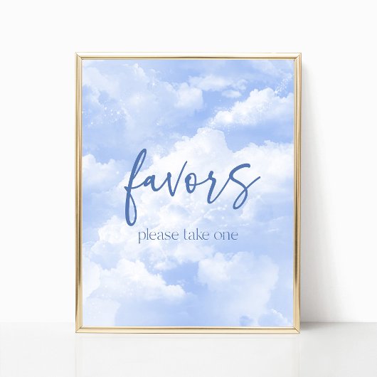 Poster Symbole Blue Sparkly Clouds Party Faveurs