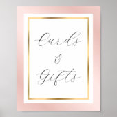 Poster Symbole Blush Gold Elegant Cartes Script et Cadeau (Devant)