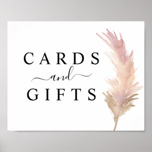 Poster Symbole Blush Pampas Grass Mariage Cartes & Cadeau
