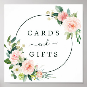 Poster Symbole Blush Pink Bloom Cartes de Mariage & Cadea
