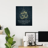 Poster Symbole Bodhi Leaf & Gold OM Yoga Citations de méd (Bureau à domicile)