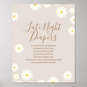 Poster Symbole Bohemian Daisy Floral Baby Late Night Diap