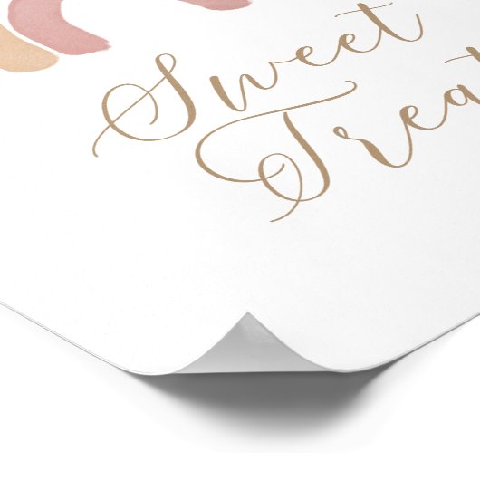 Poster Symbole Boho Arc-en-ciel Traitements d'anniversair (Coin)