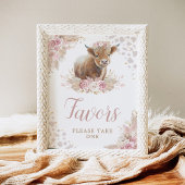 Poster Symbole Boho Blush Rose Highland Cow Faveurs