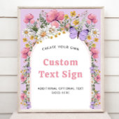 Poster Symbole Boho Butterfly Fleur sauvage Anniversaire