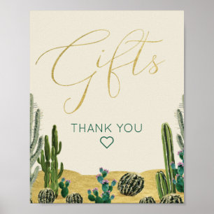 Poster Symbole Boho Cactus Baby shower Cadeaux
