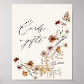 Poster Symbole Boho Fleur sauvage Fête des mariées cartes (Devant)