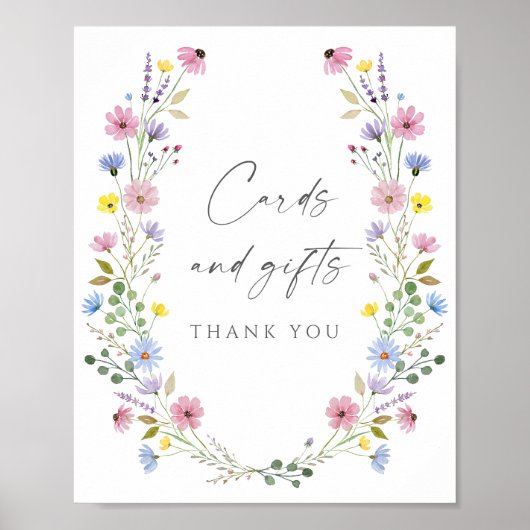 Poster Symbole Boho Garden Fleur sauvage Mariage Cartes & (Devant)