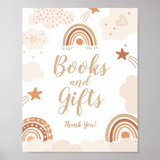 Poster Symbole Boho Rainbow Books and Cadeaux (Devant)