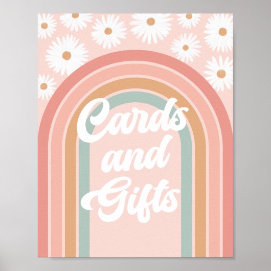 Poster Symbole Boho Retro Daisy Anniversaire Cartes et Ca (Devant)