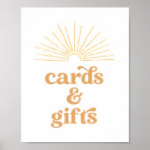 Poster Symbole Boho Sunshine Baby shower solaire Cartes e (Devant)