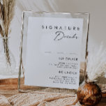 Poster Symbole boisson minimaliste moderne<br><div class="desc">Ce panneau de boissons signature minimaliste moderne est parfait pour votre mariage boho élégant. Son design abstrait simple et unique, accompagné d'un script minimaliste contemporain et d'une palette de couleurs blanches et noires, donne à ce produit une sensation de luxe formel élégant tout en restant simpliste, chic bohème. Gardez-le tel...</div>