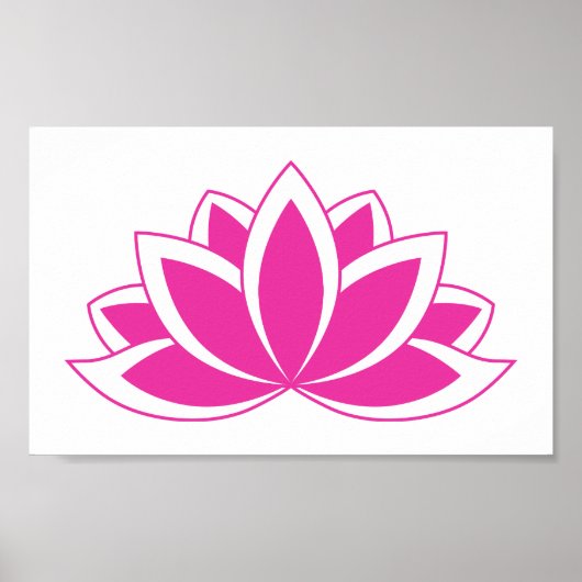 Poster Symbole bouddhiste rose d'origine Fleur Lotus (Devant)