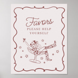 Poster Symbole Bourgogne Cocktails et Cowgirls Rodeo Fave