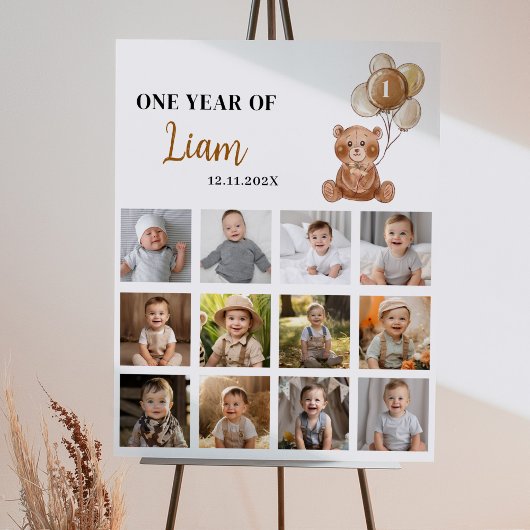 Poster Symbole Brown de l'ours en peluche Anniversaire de