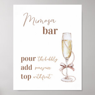 Poster Symbole Brunch et Bubbly Mimosa Bar 8x10