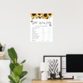 Poster Symbole Bumblebebe Rose Bleu Vieux (Bureau à domicile)