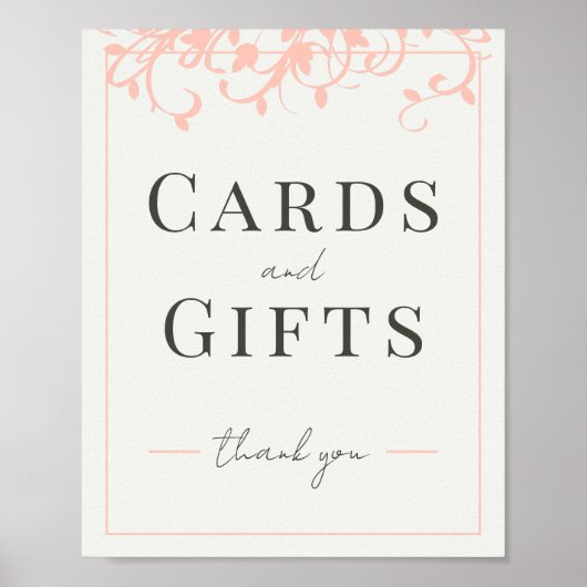 Poster Symbole cadeau Mariage en fibre de corail et de cr (Devant)