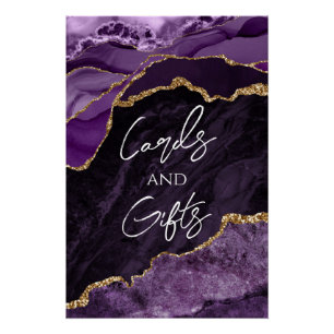 Poster Symbole Cadeaux de Mariage d'Âge Violet