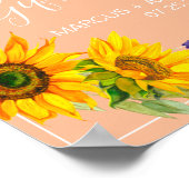 Poster Symbole Cadeaux de Mariage des Fleurs de Soleil su (Coin)