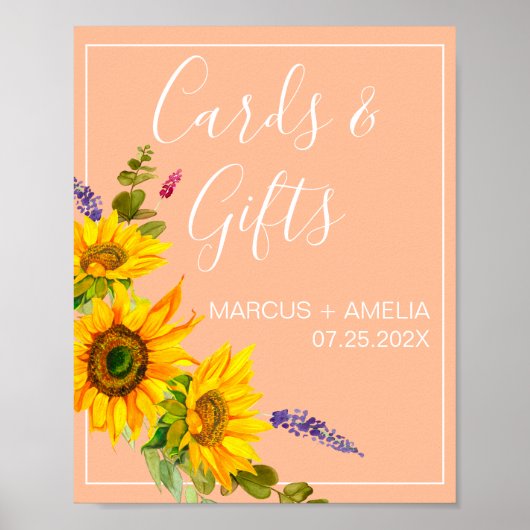 Poster Symbole Cadeaux de Mariage des Fleurs de Soleil su (Devant)