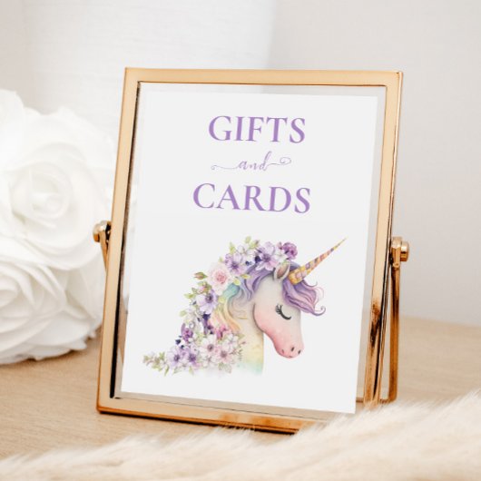 Poster Symbole Cadeaux Unicorne Charme