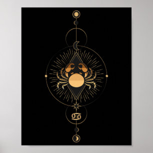 Poster Symbole cancéreux Zodiac Noir Histoire Mois Blm Me