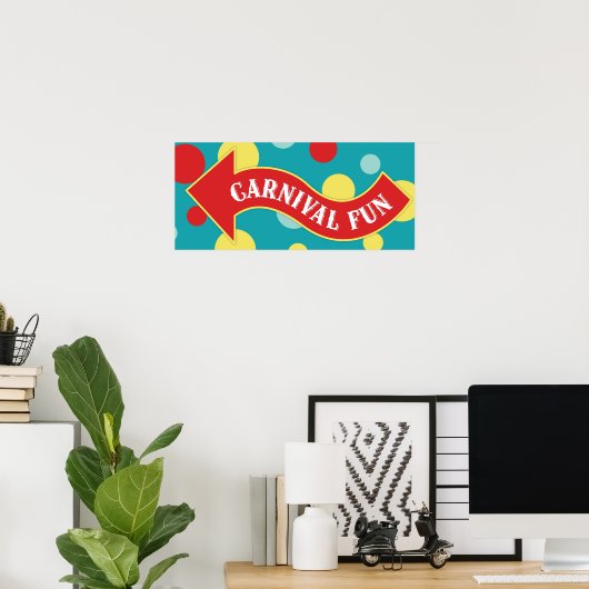 Poster Symbole Carnaval Fun Arrow Carnival Circus Anniver (Bureau à domicile)