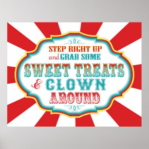 Poster Symbole carnavalesque clown et croustilles