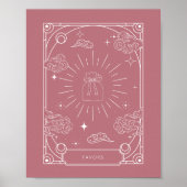 Poster Symbole Celestial Tarot Rose Baby shower Faveurs (Devant)