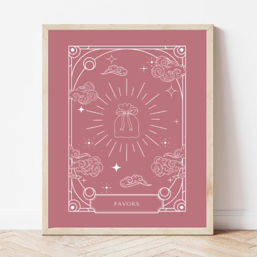 Poster Symbole Celestial Tarot Rose Baby shower Faveurs